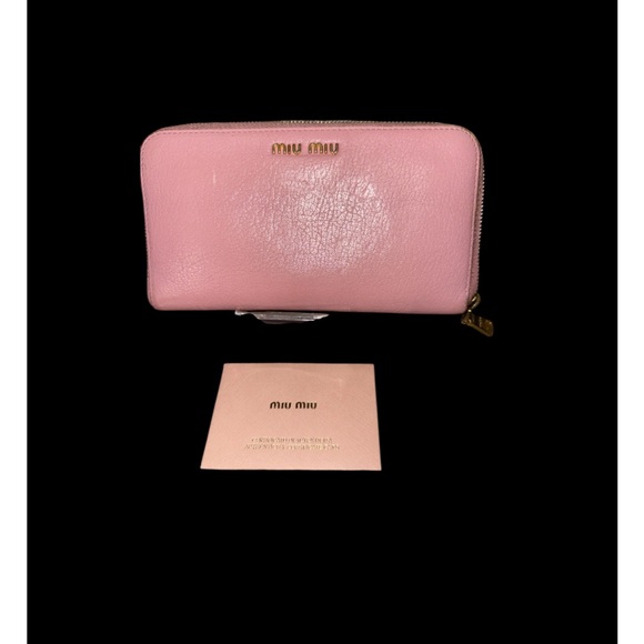 Auth Miu Miu Pink Leather Wallet with miu miu box CLEAN!! AND COA - Picture 10 of 10